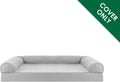 Furhaven Replacement Dog Bed Cover Quilted Sofa-Style (COVER ONLY), Machine Washable - Silver Gray, Jumbo Plus (XX-Large