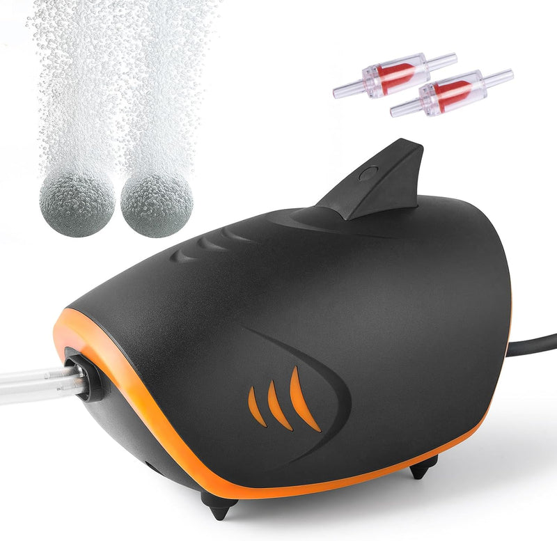 HITOP 4W 110GPH Powerful Aquarium Air Pump, Quiet 2-outlets Aquarium Aerator, Adjustable Fish Tank Air Pump with Accesso