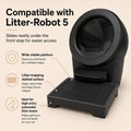 Litter Box Step for Automatic Litter Boxes, Double-Layer Litter Trapper Step Platform, Adjustable 3.5" & 6", Non-Slip 16.5" x 12.6" Cat Litter Step Ramp for Senior Cats & Kittens