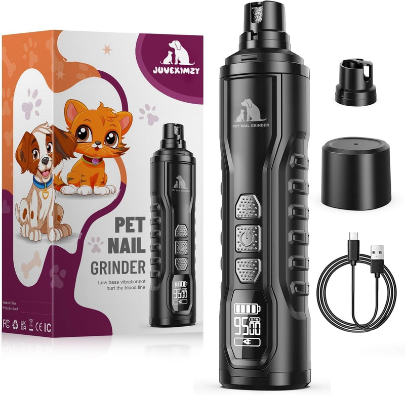 Electric Dog Nail Grinder: Upgraded 5-Speed Quiet Dog Nail Trimmer-Safe Painless Nail File for Claw Trimming & Grooming 