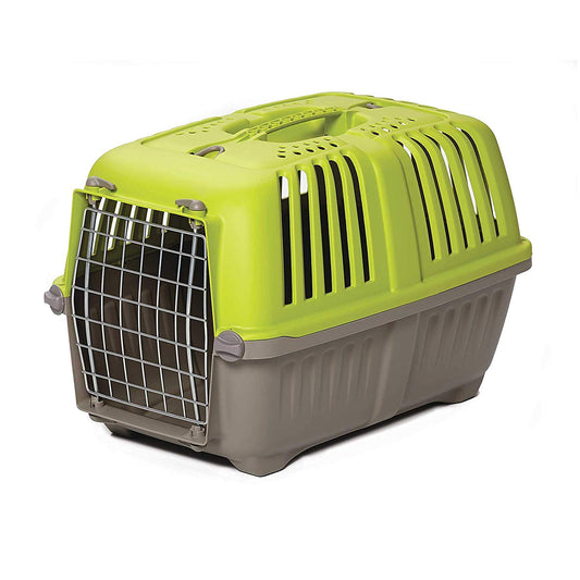 MidWest Homes for Pets Spree Travel Carrier - Hard-Sided Dog & Cat Carrier, Small Pet Travel Crate with Handle, Ventilated Design, Easy Assembly, 24-Inch, Blue