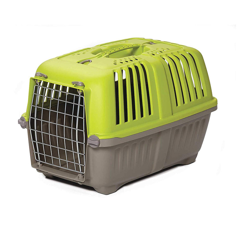 MidWest Homes for Pets Spree Travel Carrier - Hard-Sided Dog & Cat Carrier, Small Pet Travel Crate with Handle, Ventilated Design, Easy Assembly, 24-Inch, Blue