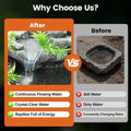 MIXJOY 2 in 1 Reptile Water Fountain with Food Dish 550ML, Terrarium Reptile Waterfall Drinking Fountain, Reptile Water 