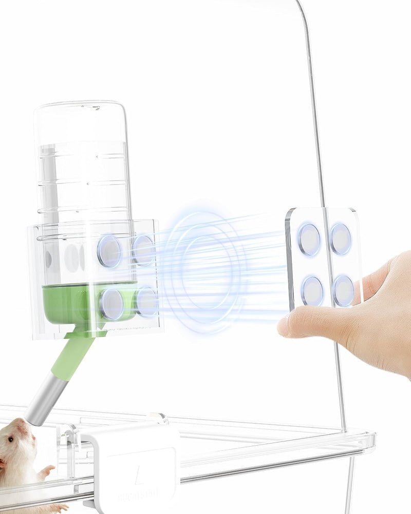 BUCATSTATE Hamster Water Bottles Holder with Magnetic Drop-Resistant