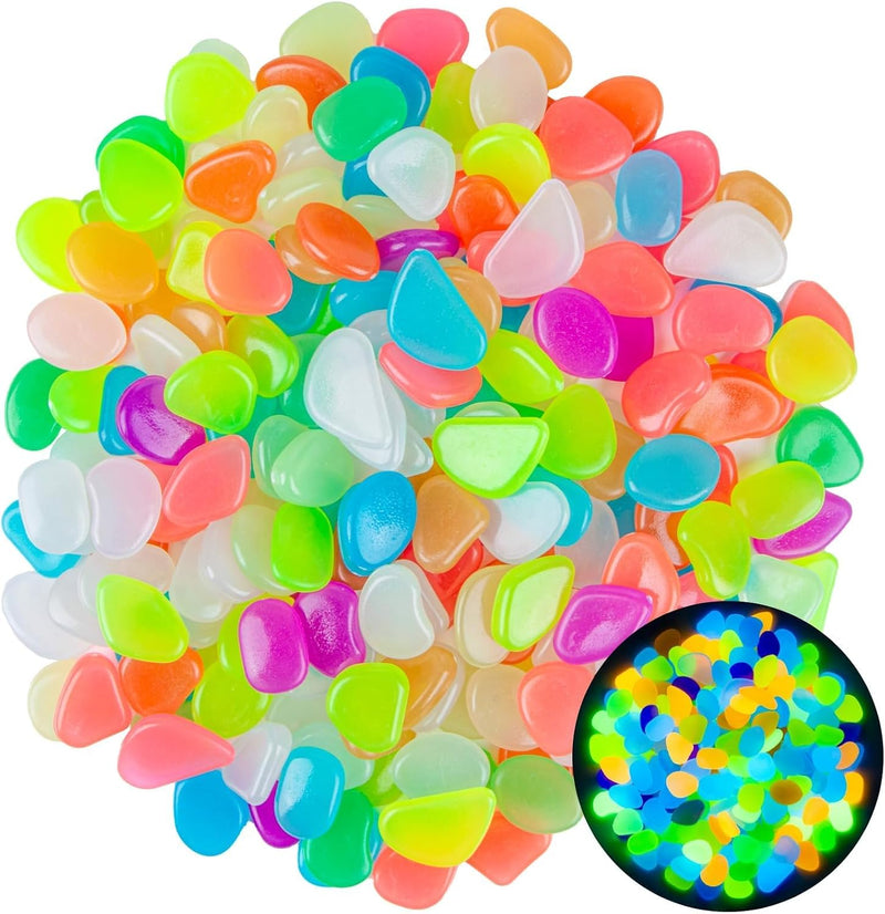 Sukh 200 PCS Luminous Stones Rocks – Mixed Color Glow in the Dark Rocks