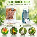 Rypet No Mess Bird Water Feeder Dispenser Set Automatic Bird Feeder Transparent Food Container Cage Acrylic Parrot Feeders Accessories for Small Birds Parrot Cockatoo Canary
