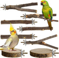 StyEdEk 8 Pack Natural Wood Bird Perches, Parrot Perch Stand Bird Cage Accessories for Budgerigar Cockatiels, Conures, Lovebirds (M)