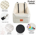 GL GLENSLAVE Dog Car Seat for Small/Medium Dogs, Dog Booster Car Seats with Thick Cushion for Dogs Under 35lbs, Detachable Washable Pet Carseat with Storage Pockets, 2 Safety Belts(Beige)