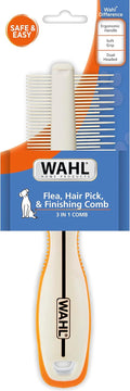 Wahl Premium Flea, Hair Pick & Finishing Comb for Dogs, Ergonomic Grip