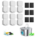 Cat Water Fountain Filter Replacement: 6Pack Pet Fountain Filters of 6 Carbon Filters & 6 Sponges - Use for HOOISE 74oz Automatic Pet Fountain Cat Water Dispenser S15