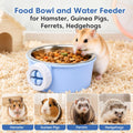 Small Pet Food & Water Bowl Feeder for Hamsters, Guinea Pigs, Rabbits