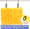 Pet Bird Nest Hammock Hanging Cave Cage Plush Snuggle Happy Hut Tent Bed, Yellow