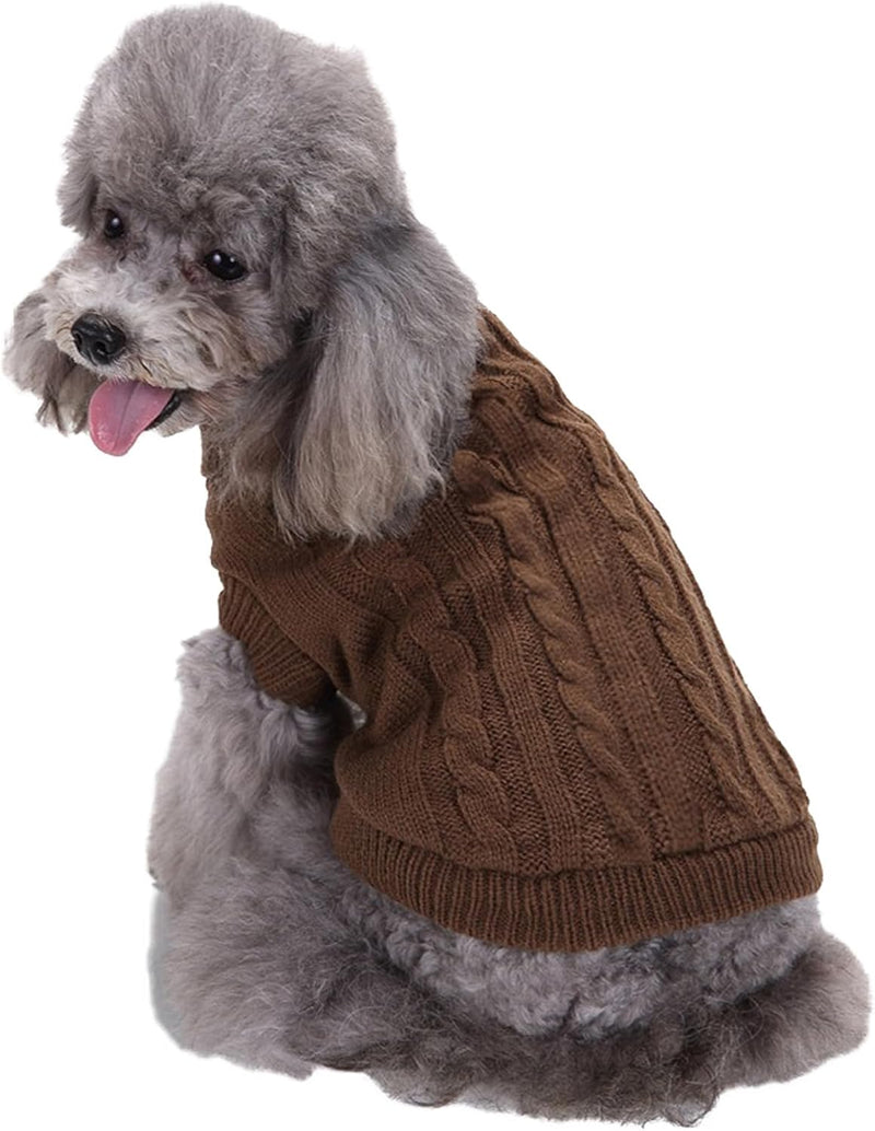 Knitted Small Dog Sweater, Turtleneck Pullover Warm Winter Puppy Clothes
