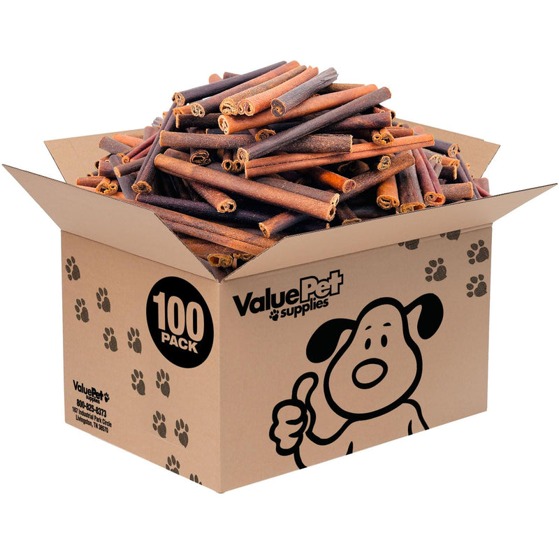 ValueBull Collagen Sticks for Dogs, 6 Inch Medium Chews, Natural Long-Lasting Dog Treats, 100 Count Bulk Pack - Supports Joints, Skin & Coat with Chondroitin & Glucosamine