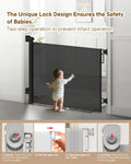 Retractable Baby Gates, 34" Tall Fits Up to 55" Wide