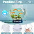 Mifoci 3 Pcs Fish Bowl Plastic Fish Tank Clear 100 oz Goldfish Bowl Multipurpose Round Desktop Aquarium Transparent for 