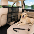 Dog Car Barrier Divider Net with 3 Zipper Storage Bags and Seat Belt