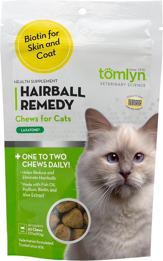 TOMLYN Laxatone Hairball Remedy Chews for Cats