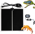 MQ Reptile Terrarium Heat Pad with LCD Digital Aquarium Thermometer, 5.5 x 6in Power Adjustment Under Tank Heater Mat fo