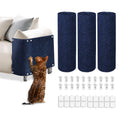 Cat Scratch Mat, 3PCS 39.4"x11.9" DIY Trimmable Self-Adhesive Cat Scratching Mat, Couch Protector from Cats Claw, Indoor Furniture Protector for Cats Scratching (Dark Blue)
