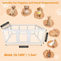 SculPong Clear Acrylic Plastic Dog Playpen with Door, 23.6"H Transparent DIY Puppy Cat Pet Play Pen, Modular Fence for Dog, Cat, Pig, Rabbit, Ferret, Easy Assemble Dog House Crate Kennel Whelping Cage