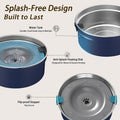 Dog Water Bowl No Spill, 1.5L/50oz Stainless Steel Slow Water Bowl for Dogs, Spill Proof Dog Bowl with Anti-Splash & Non