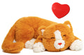 Calmeroos Plush Heartbeat Toy - Calming Anxiety Relief Toys for Puppies and Kittens - Heartbeat in a Soft Comforting Pet Plush for Dogs and Cats (Orange Kitty w/Heart)
