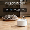 Upgrade 2.2L/78oz Ceramic Pet Fountain, Automatic Ceramic Water Fountain for Cats, with Ultra-Quiet Pump (White)