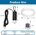 Mini Air Pump USB Aquarium Air Pump Portable Fish Tank Oxygen Pump Ultra Silent Oxygen Bubbler with Air Stone & Silicone