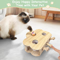 kathson Whack A Mole Cat Toy, Wooden Enrichment for Indoor Cat, Interactive Kitten Puzzle Toy for All Ages Cats Intellig