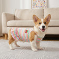 Jmkcoz Cute Striped Dog T Shirts Cherry Puppy Dress Soft Cotton Pet Sleeveless Vest Clothes Spring Summer Pet Outfits for Small Dogs Cats Girl (Pink, Small)