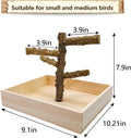 Hamiledyi Bird Perch Stand Playground Parrot Playground Tabletop Natural Wooden Perch PlayStand Platform Toys for Parrots Parakeets Lovebirds Canaries Cockatiels Conure
