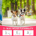 Double Dog Leash No Tangle, Adjustable Split Leads Three Pet Walking Leash with Comfortable Padded Handle for Three Dogs