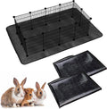 Oncpcare Waterproof Pet Playpen Mats for Rabbits 2 Pack, 59×39 in (Black) – Floor Protector and Easy-Clean Cage Liner fo