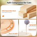 LMUGOOS Cat Scratcher, Cat Natural Sisal Scratching Pad, Kitten Interactive Toy with Ball Track Spring Ball for Chasing Hunting Mental Physical Exercise Puzzle