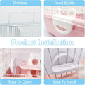 PINVNBY Dwarf Hamster Cage, Small Animal Cages, 2-Tier Travel Portable Mouse Cage Hamster Carrier with Castle House Runn