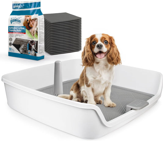 ALL FOR PAWS Dog Pee Pad Holder with Removable Post, 23.6" Indoor Dog Potty Training Tray, Puppy Toilet Litter Box for S