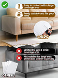 136x12in Cat Scratch Furniture Protector - Specially Designed for Leather Furniture, Transparent Cuttable Anti-Scratch Couch Protector, No Pins