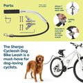 Sherpa Cycleash Hands Free Dog Bike Leash with Shockless TPR Technology - Ultra Light Alloy Construction, Ergonomic Desi