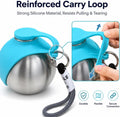 2 in 1 Portable Tumbler for Dogs,Portable Dog Water Ball,10Oz Stainless Steel Dog Water Bottle with Silicone Foldable Bo