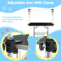 Lyromix 46''Large Dog Grooming Table, Adjustable Cat Drying Desktop with Arms, Nooses, Mesh Tray, Foldable Pet Station a