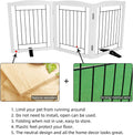 ZJSF Freestanding Dog Fence Indoor, Foldable Dog Gate for Doorways, Stairs or Hallways, Sturdy Wood Extra Wide Pet Gate 