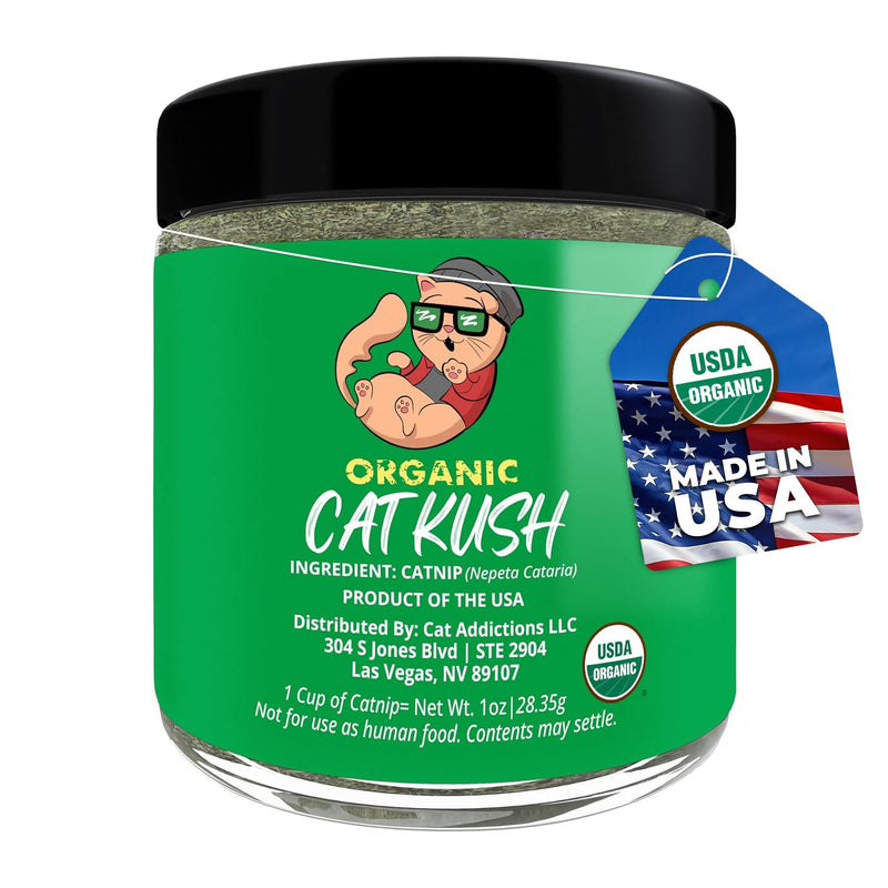 Organic Catnip by Cat Kush, Safe Premium Blend Perfect for Cats, Instilled with Maximized Potency your Kitty is Guaranteed to Go Crazy for! (1 Cup)