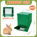 Maxcheck 8 Pcs Rabbit Feeder for Cages Bulk Small Animal Food Dispenser with Lid Metal Rabbit Feeders Outside for Guinea