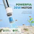 30W Aquarium Vacuum Gravel Cleaner, 6-in-1 Electric Fish Tank Siphon