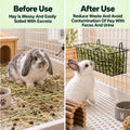 WOPPLXY 6 Pcs Rabbit Hay Feeder, Heavy Duty Metal Rabbit Hay Rack with Hooks, Bunny Hay Feeder Rack, Metal Rack Hay Hold