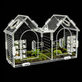 Jumping Spider Enclosure, Acrylic Terrarium with Partition Divider (1-2 Compartments), Dual Magnetic Doors & All-Side Ve