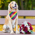 Pride Dog Bandanas Puppy Scarf - LGBT Rainbow Dog Outfits - 2 Pcs Adjustable Triangle Double-Layer Reversible Pet Bandanas for Small Medium Large Dogs