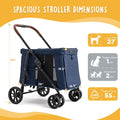 CANINE CANYON Scout Pet Stroller, Heavy Duty Dog Stroller for Large/Medium Dogs, Foldable Pet Stroller for 2 Small Dogs 