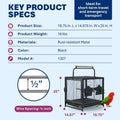 Prevue Pet Products Playtop Travel Carrier - Outdoor Travel Bird Cage for Small Parrots & Birds, Front Facing Door, Rope Perch, Lightweight & Portable, Easy Transport - Black